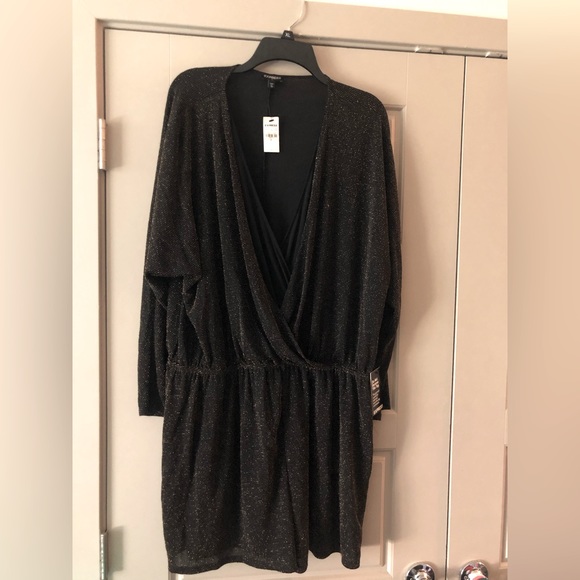Shimmer Fabric Draped Open Sleeve Romper